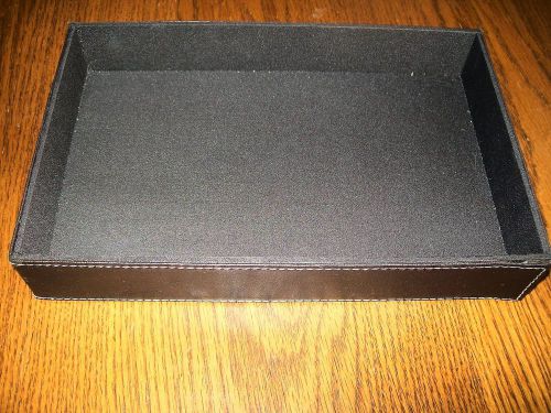 Decorative Dark Brown Faux Leather Tray for Multiple Uses in Home or Office