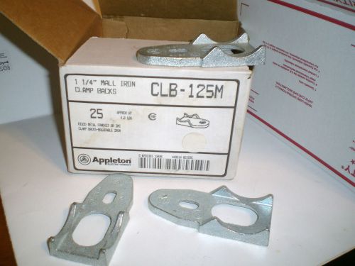 APPLETON~CLB-125M~1.25&#034; Mall Iron Clamp Backs~25 pieces 1 1/4