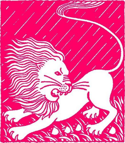 30 Custom Vintage Pink Lion Art Personalized Address Labels