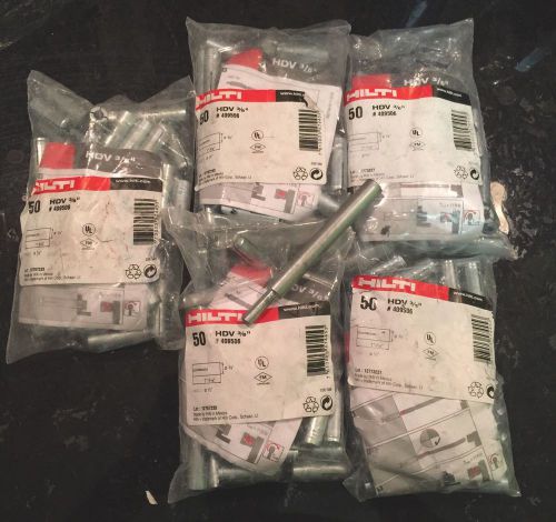 NEW 5 BAGS of 50 pcs Hilti 3/8 in. HDV Carbon Steel Drop-In Anchors..(GREAT BUY)