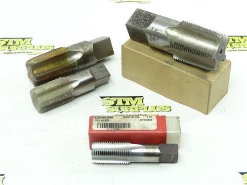 LOT OF 4 HSS PIPE TAPS 1/2&#034; -14 NPS TO 1-1/4&#034; -11-1/2 NPT CARD BESLY JARVIS