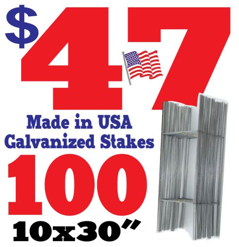 100 H 30&#034; Wire Stakes - Yard Sign Wire Stands - Political Campaigns US Made