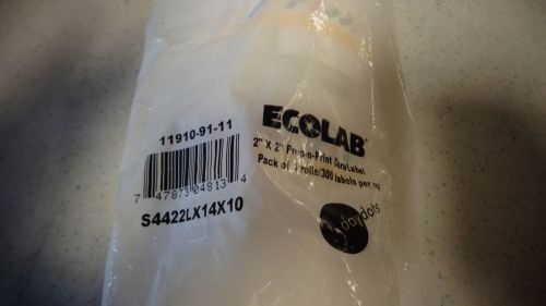 Ecolab 2&#034; x 2&#034; Prep-n-Print Dura Label Pack of 4 Rolls
