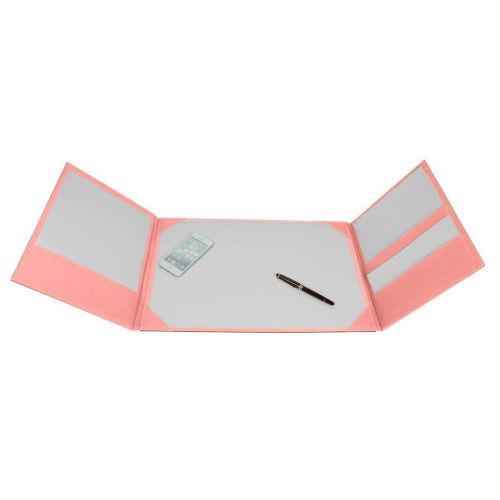 LUCRIN - Desk Blotter with flaps 15.7x12.2 inches - Smooth Cow Leather - Pink