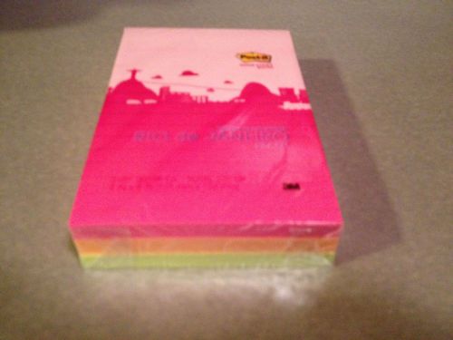 Super Sticky Post It Notes 4x6 Colors of the world Brazil!!(Great Buy)!