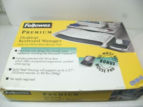 FELLOWES PREMIUM GEL DESKTOP KEYBOARD MANAGER GLIDING WITH MOUSE TRAY 938021 NEW