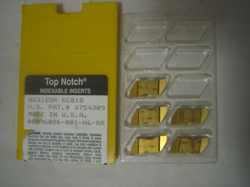 (5) KENNAMETAL NG 3125R KC810 Top Notch Indexable Inserts, New