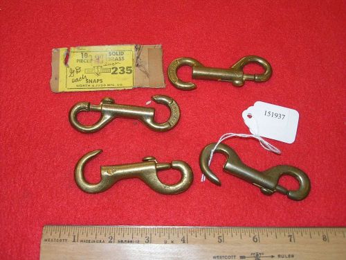 4 Brass Snaps #235 Style 2 England 2 North &amp; Judd Anchor Brand 3 3/8 Inches Long