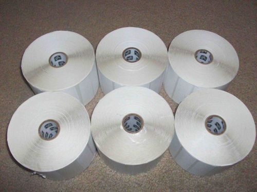 6 rolls of zebra  z-select 4000t 3&#034;x 1&#034; thermal transfer labels 10009528 for sale
