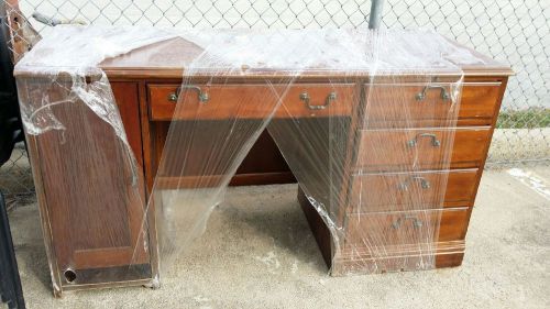 Wooden office hutch - in need of polishing