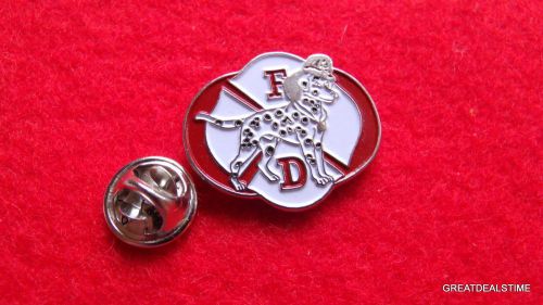 Dalmatian fire dept badge,fireman mini metal lapel pin,firehouse dog &amp; hat,pride for sale