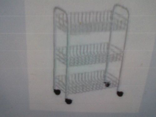 rolling cart on wheels with 3 baskets