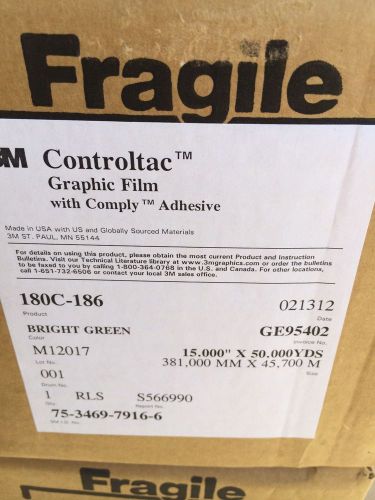 3M CONTROLTAC GRAPHIC FILM WITH COMPLY ADHESIVE - BRIGHT GREEN - ****NEW****