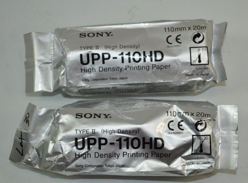 Lot of 2 Sony Type II High Density Printing Paper Rolls Model# UPP-110HD