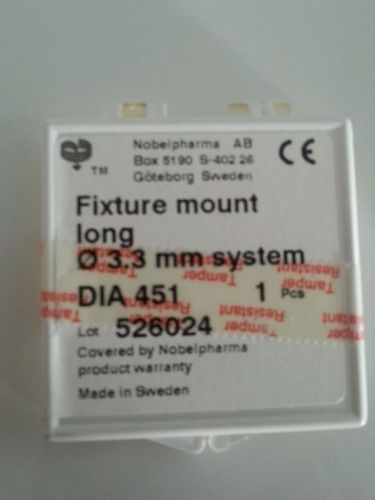 FIXTURE MOUNT LONG 3.3 mm system, IMPLANT PART - NOBELPHARMA AB - REF  DIA 451