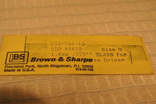 Brown &amp; Sharpe Jewelers Screw Driver Replacement Blade Size b (0.055) 599-796-13