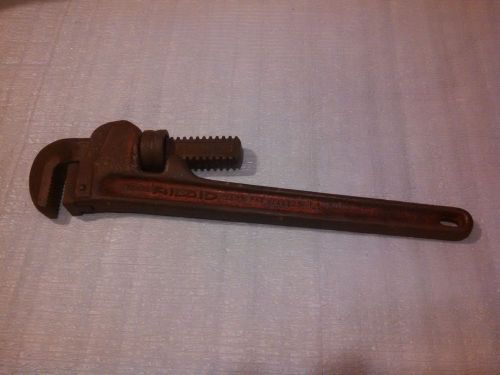 14&#034;  RIGID HEAVY DUTY PIPE WRENCH  VERY GOOD COND
