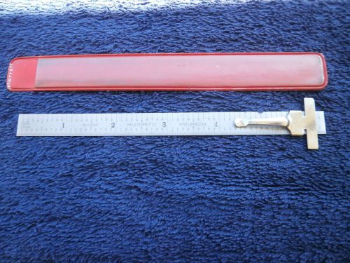 Starrett 6 inch  steel rule with pocket clip model no. c 305r for sale
