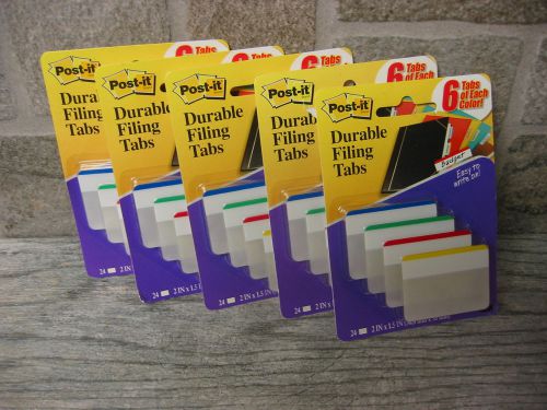 3M Durable Filing Tabs - Buying 5 Packages - 24 Tabs Per Package (020615-005)