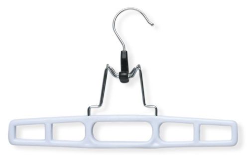 Honey-Can-Do HNG-01326 Plastic Skirt/Pant Hanger with Clamp, 2-Pack, White