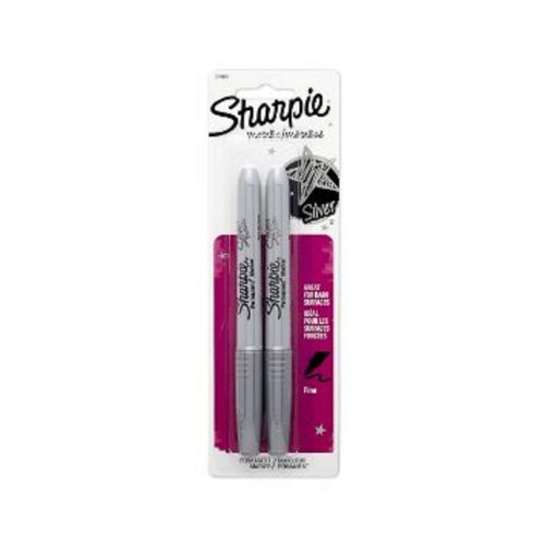 Sanford Sharpie, 2 Pack, Silver, Metallic Fine Point Permanent Marker 39108PP