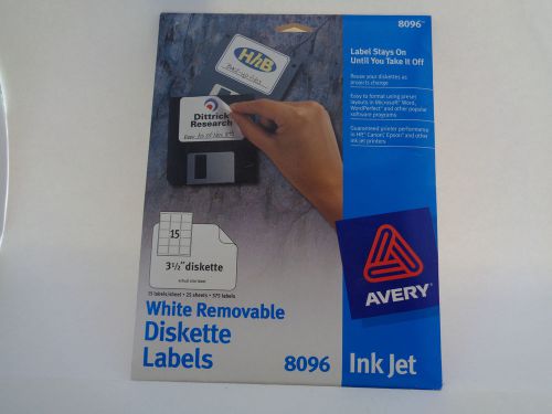 Avery Media Labels (8096), 3-1/2&#034; Diskette Labels 15 Labels Per Sheet,375 labels