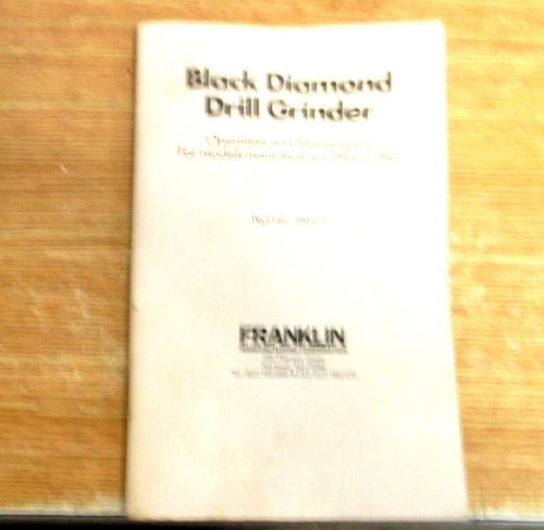 black diamond maintance and operators manual W/pictures