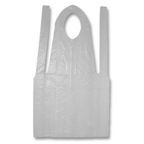 Tradex P2846 Disposable White Poly Foodservice Apron - 100 / BX