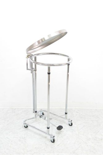 Blickman Stainless Steel Laundry Hamper Cart Foot Pedal Hamper Hospital Grade