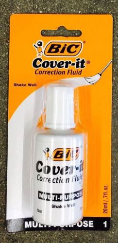 Two (2) BIC Cover-it  correction fluid foam brush .7 oz