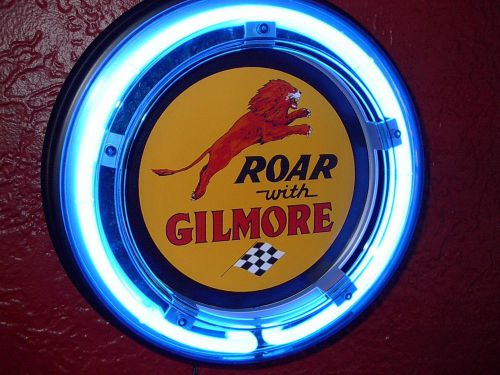 *** gilmore lion oil gas service station garage man cave neon advertising sign for sale