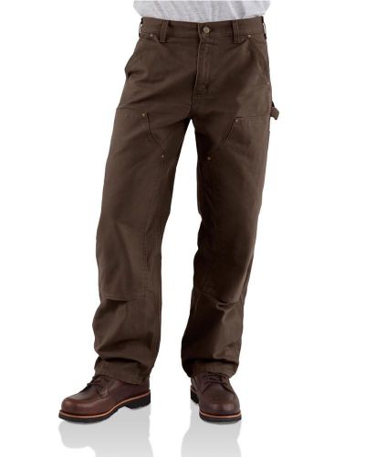 Carhartt washed duck double front work dungaree pants 38 x 36 brown new for sale