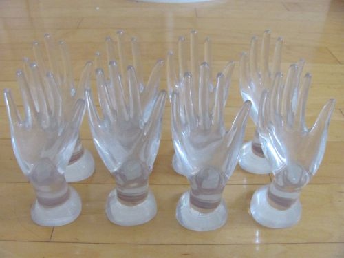 WHOLESALE LOT 8 RETAIL JEWELRY DISPLAYS HANDS CLEAR PLASTIC / ACRYLIC BRAND NEW!