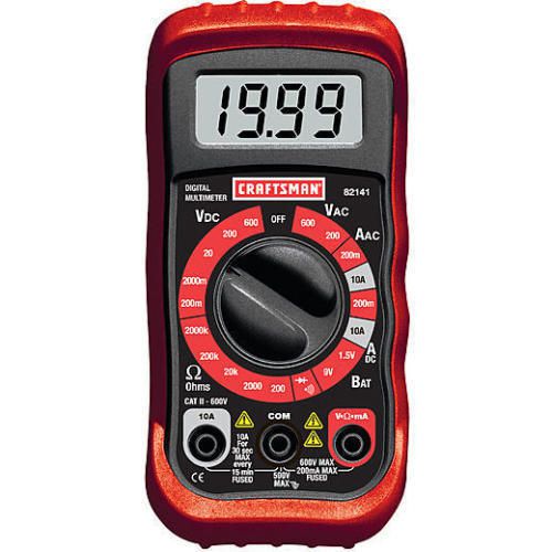 Craftsman Digital Multimeter with 8 Functions and 20 Ranges