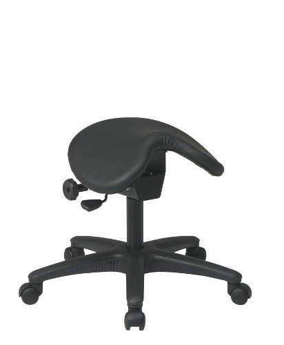 WorkSmart Seating Backless Office Stool with Saddle Seat Angle Adjustment, 19 to