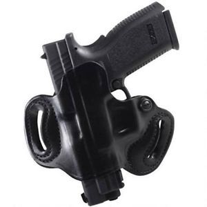 Desantis 086BB8BZ0 MiniSlide Belt Holster Fit Glock43 Left Hand Black Leather