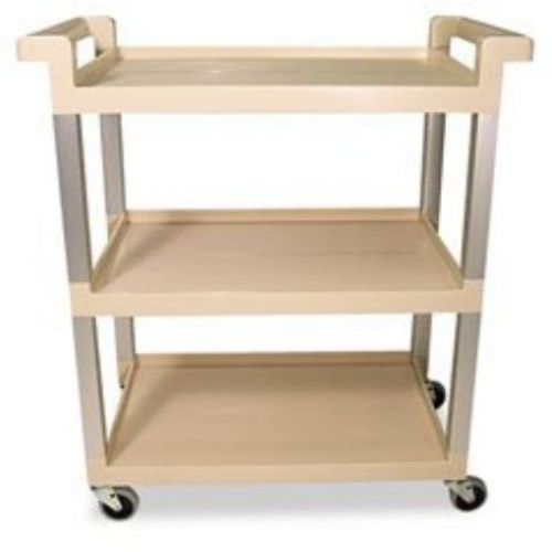 Rubbermaid Service Cart with Brushed Aluminum Uprights, 3-Shelf, 16-1/4 x 31-1/2