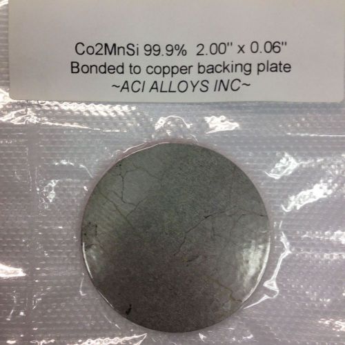 Cobalt Manganese Germanium Sputter Target, 2&#034; x 1/16&#034;, bonded, by ACI Alloys