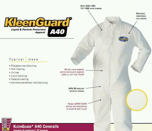 Kleenguard a40 disposable coveralls qty 25 size 3xl for sale