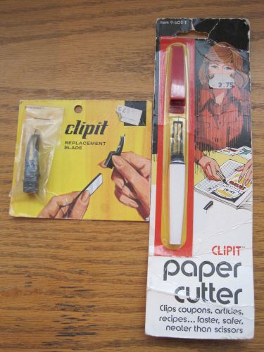 NEW Vtg Clipit Paper Cutter w/ Extra Replacement Blade Ozburn Janesville
