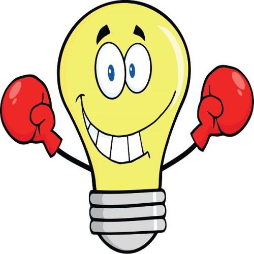 30 Custom Yellow Boxing Light Bulb Personalized Address Labels
