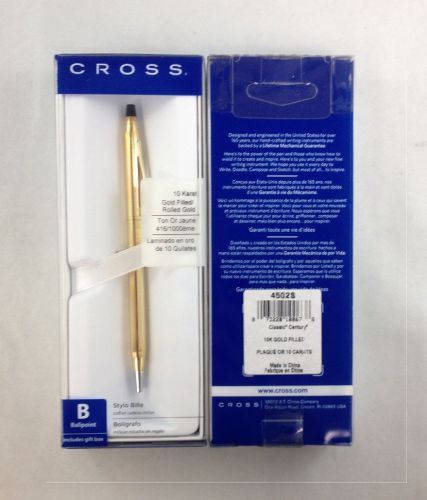 Cross Classic Century 10K Gold Plated Filled Ball point Pen 4502S Lifetime