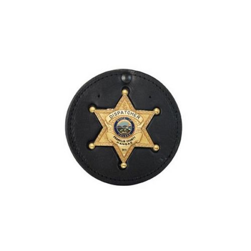 Boston Leather 600-9003 Recessed Circle Badge Holder Generic Circle Hard Leather