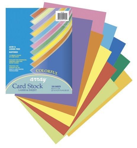 Pacon Card Stock, 8 1/2 inches by 11 Inches, Colorful Assortment, 100 Sheets
