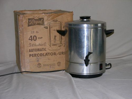 Vintage Regal Electric Automatic Coffee Maker Percolator-Urn 12-40 Cups Silver