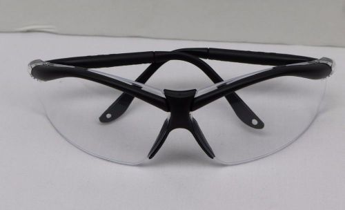 AOSAFETY Safety Eyewear, Black Frame, Clear Lens, Athletic Syle, Anti-Fog, Each