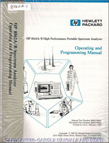 HP Manual 8562A-B HIGH PERFORMANCE PORTABLE SPECTRUM ANALYZER Operation &amp; Progra