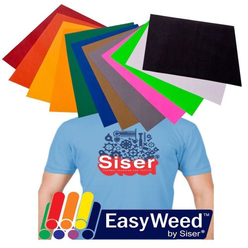 Siser easyweed heat transfer vinyl 12 x 15&#034; 12-color starter bundle for sale
