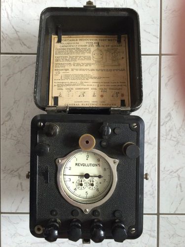 vintage general electric portable induction test meter gauge