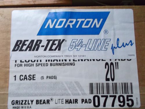 Bear-Tex 54-Line Plus 20&#039;&#039; Grizzly Bear Lite Hair Burnishing Floor Pads 07795